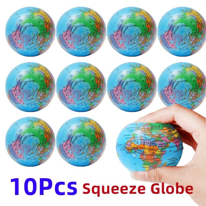 10 1Pcs Squeeze Globe Toys Stress Relief PU Foam Squeeze Ball Hand Wrist Exercise Sponge Toys 1 - Stress Ball