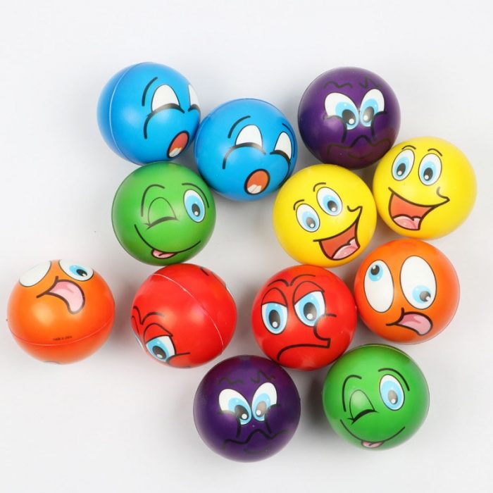 6pcs 6 3cm Stress Balls Grimace Smiley Laugh Face Soft Foam PU Squeeze Squishy Balls Toys 2 - Stress Ball