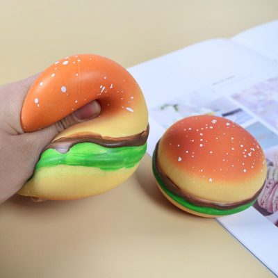 Burger Stress Ball 3D Squishy Hamburger Fidget Toys Silicone Decompression Silicone Squeeze Fidget Ball Fidget Sensory - Stress Ball