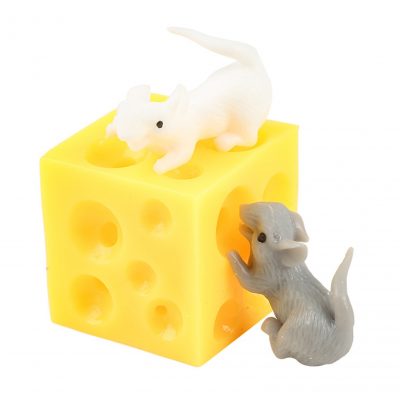 Cute Cartoon Mouse Cheese Press Squeeze Doll Hide And Seek Squishable Figures Prank Stress Relief Vent 3 - Stress Ball