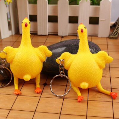 Cute Chicken Egg Laying Hens Crowded Stress Ball Keychain Creative Funny Spoof Tricky Gadgets Toy Chicken 1 - Stress Ball