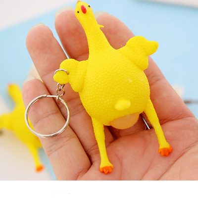 Cute Chicken Egg Laying Hens Crowded Stress Ball Keychain Creative Funny Spoof Tricky Gadgets Toy Chicken 2 - Stress Ball