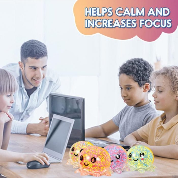 Kawaii Octopus Ball Anti Stress Squeeze Fidget Toys For Children Adult Girl Glowing Light Funny Antistress 4 - Stress Ball