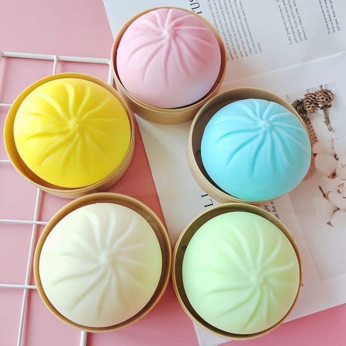 Mini Simulation Steamed Buns Squeeze Toys Slow Rising Stress Relief Toys Antistress Funny Ball Dumpling Bun 1 - Stress Ball