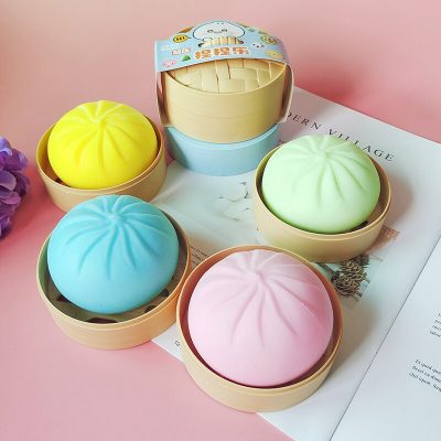 Mini Simulation Steamed Buns Squeeze Toys Slow Rising Stress Relief Toys Antistress Funny Ball Dumpling Bun 3 - Stress Ball