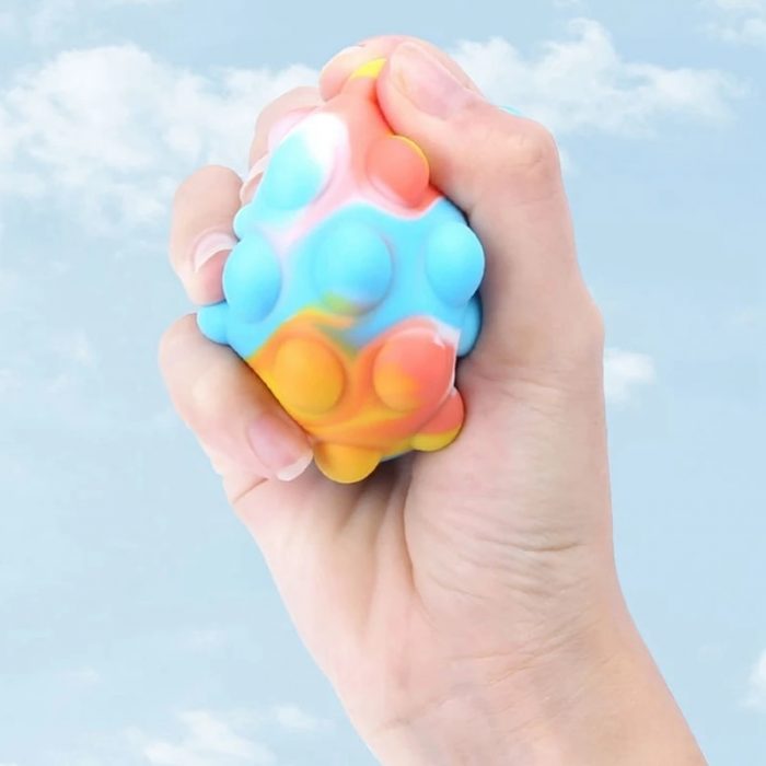 Rainbow Ball Push Bubble Antistress Cube Decompression Toys Squeeze 3D Elastic Ball Pop Stress Relief Sensory 1 - Stress Ball