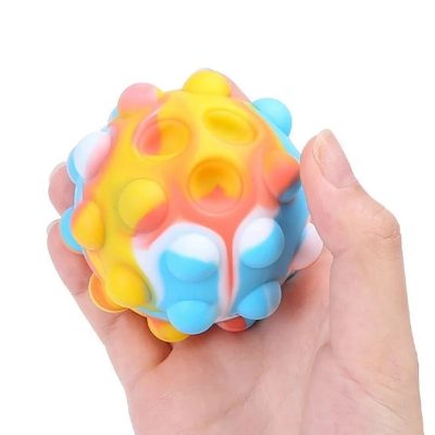 Rainbow Ball Push Bubble Antistress Cube Decompression Toys Squeeze 3D Elastic Ball Pop Stress Relief Sensory 2 - Stress Ball