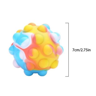 Rainbow Ball Push Bubble Antistress Cube Decompression Toys Squeeze 3D Elastic Ball Pop Stress Relief Sensory 5 - Stress Ball