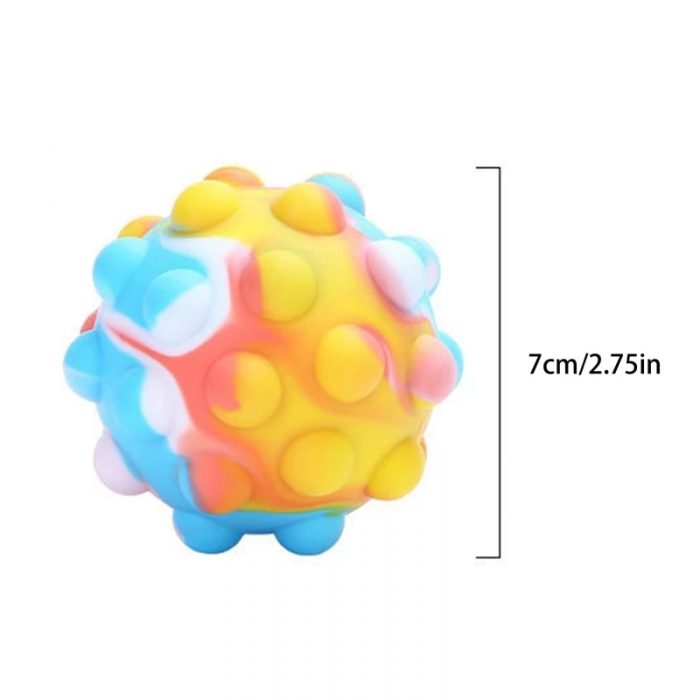 Rainbow Ball Push Bubble Antistress Cube Decompression Toys Squeeze 3D Elastic Ball Pop Stress Relief Sensory 5 - Stress Ball